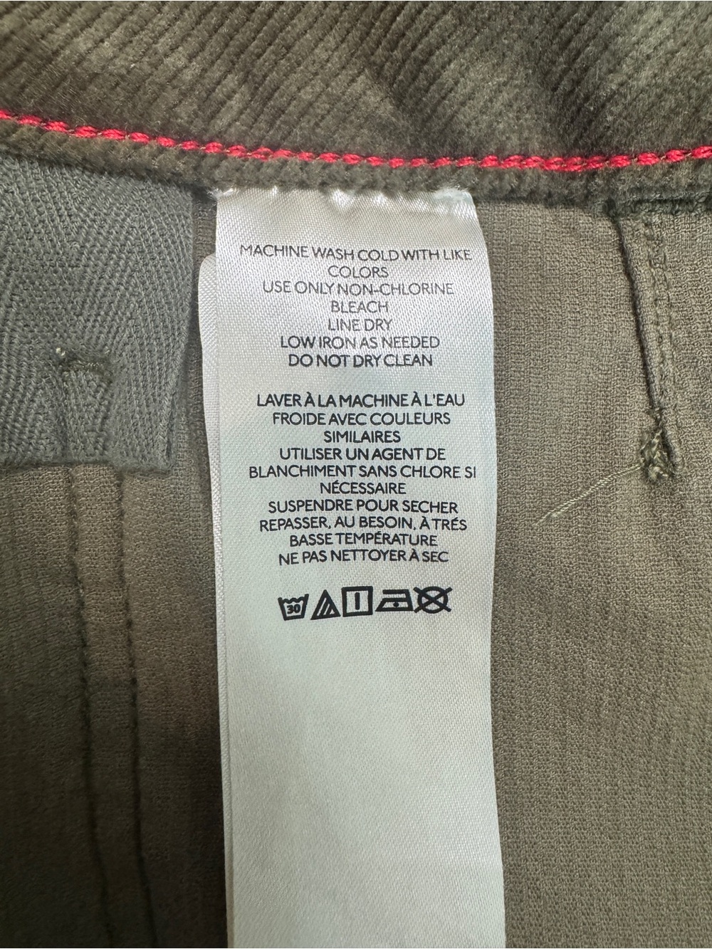 Maeve The Colette Wide Leg High Rise Cropped Corduroy Pants Olive Size 31 - Picture 4 of 9